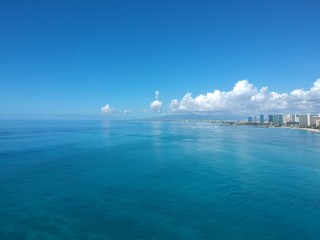 Aerial view of Waikiki beach 