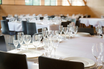 served tables ready for guests