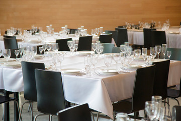 served tables ready for guests