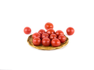 Tomatoes on a white background