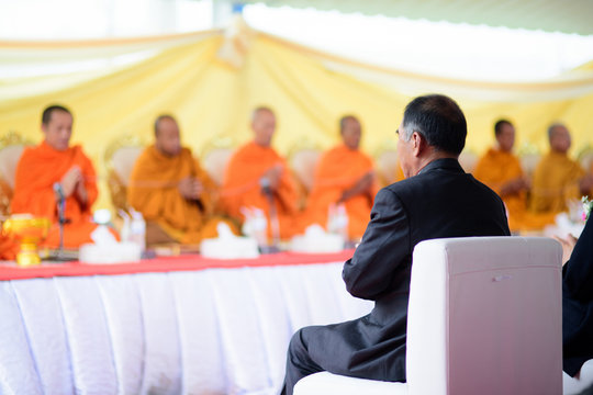 Monks perform religious ceremonies in Thailand