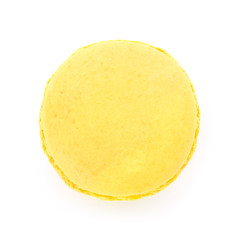 Tasty macaron on white background