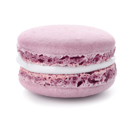 Tasty macaron on white background