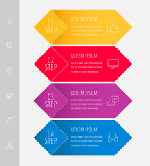 Vector infographic flat template. Rhombus with label for four diagrams, graph, flowchart, timeline, marketing, presentation. Business concept with 4 options