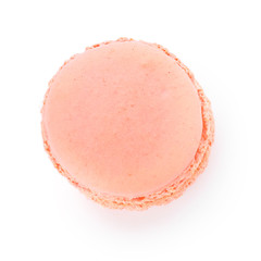 Tasty macaron on white background