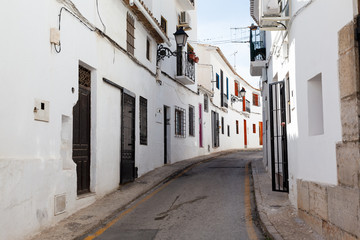 Street in Altea Old Town in Spain