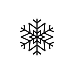 Snowflake line thin icon on white background. Vector illustration eps10.