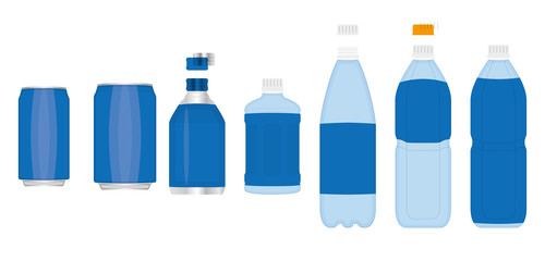 缶・ペットボトル各種　ベクター　部位レイヤー分け