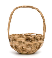 wicker basket isolated on a white background
