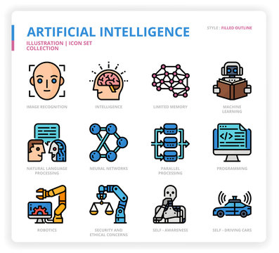 Artificial Intelligence icon set