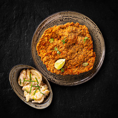 Giant veal viennese schnitzel