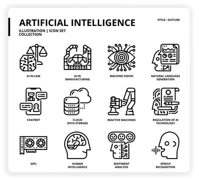 Artificial Intelligence icon set