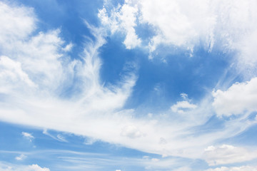 Fototapeta premium Transparent blue sky with clouds and atmospheric afternoon.