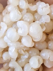 Top view of longan as a background, Tropical fruit (Dimocarpus longan Lour., SAPINDACEAE), Vertical