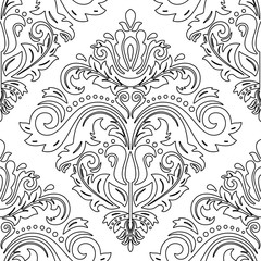 Orient vector classic black and white pattern. Seamless abstract background with vintage elements. Orient background. Ornament for wallpaper and packaging