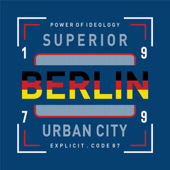 berlin typography design vector for t-shirt ,Vector illustration