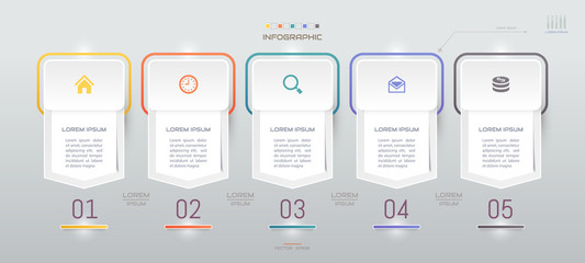 Infographics design template with icons, process diagram, vector eps10 illustration