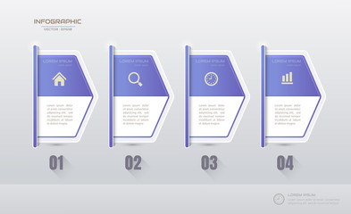Infographics design template with icons, process diagram, vector eps10 illustration