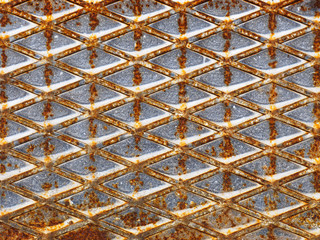 Background from a rusted old sheet of iron with pattern