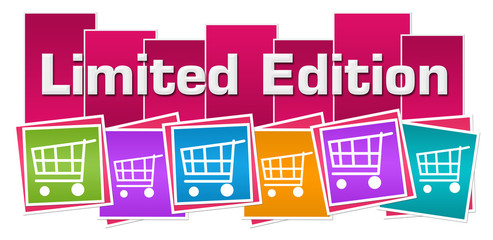 Fototapeta premium Limited Edition Pink Colorful Squares Shopping Carts Bottom 