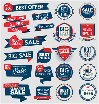 Collection of super sale and price badge and labels 
