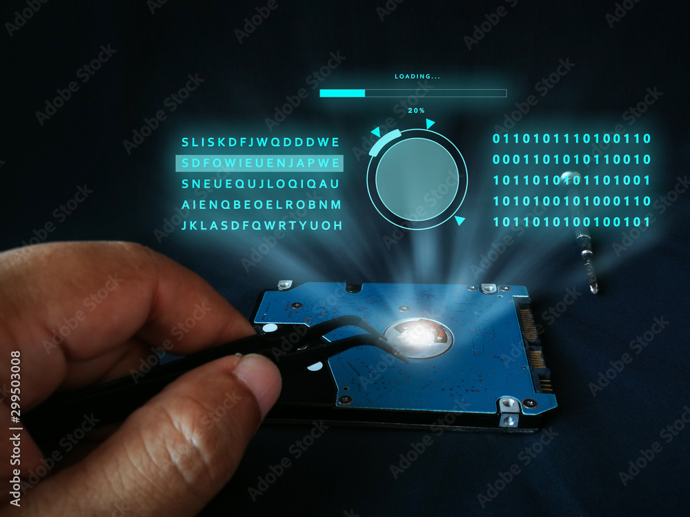 Poster the concept of computer hardware upgrade and technology. repairing and upgrade ssd (solid state driv