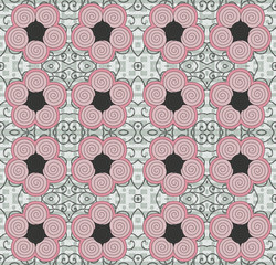 Fototapeta na wymiar seamless floral with geometrical design pattern
