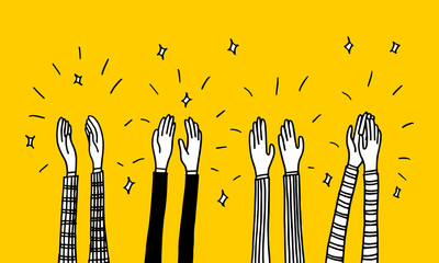 doodle design element, applause doodle vector illustration ,hand drawn applause doodle. cartoon clapping ovation.