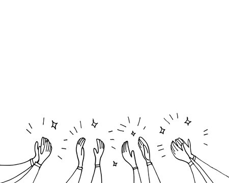 doodle design element, applause doodle vector illustration ,hand drawn applause doodle. cartoon clapping ovation.