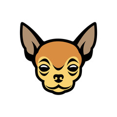 Chihuahua face - isolated vector illustration