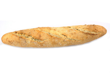 french baguette on a white background