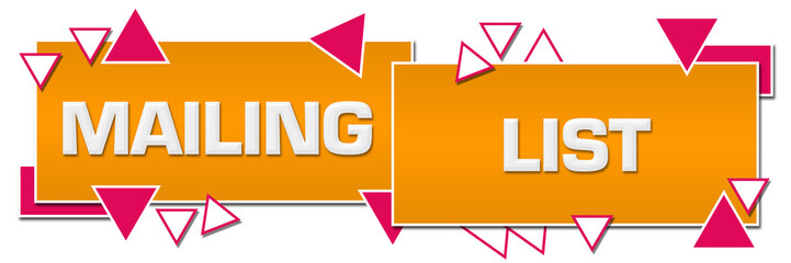 Mailing List Yellow Pink Horizontal Squares Triangles 