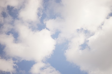 Blue sky with white clouds, natural heaven background