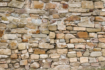 Texture of a antique stone wall. Old castle stone wall texture background. Stone wall as a background or texture.