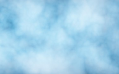 Background of abstract white color smoke isolated on blue color background. The wall of white fog. 3D illustration
