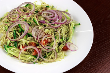 salad with chopped vegetables in vegetable oil	