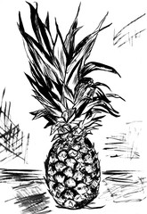 pineapple on white background