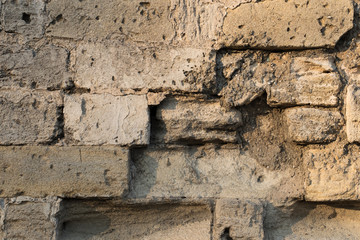 Background from old brickwork. Texture of the old brick. Background, texture of an old brick wall.