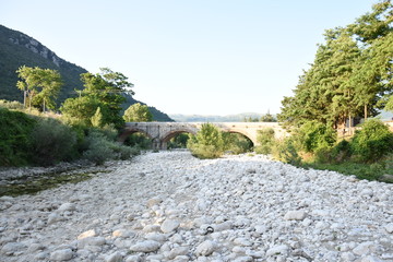 Fototapeta na wymiar Bridge in San Lorenzello, Benevento, Italy