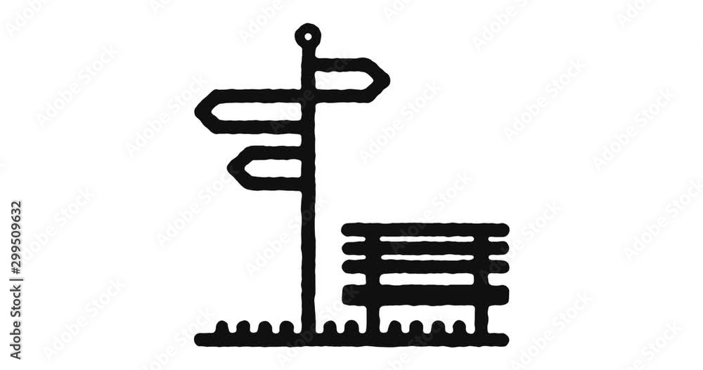 Poster public park outline icon animation footage/video. hand drawn like symbol animated with motion graphi