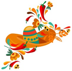 Poster to the day of the dead holiday vector. Mexican illustration.