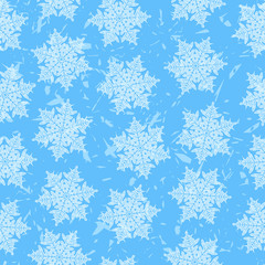 abstract snowflakes fall seamless pattern for christmas and new year wrapping paper, decorations, banners, backgrounds, winter mood, editable vector illustration