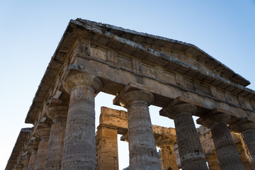 Paestum, details of the columns of a temple