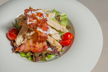 Caesar salad served in a plate