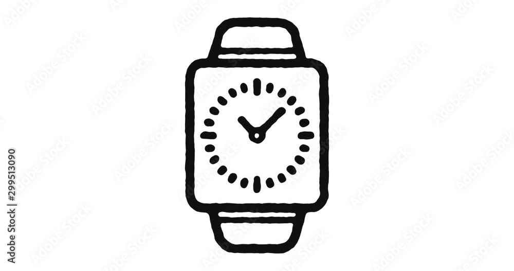 Poster wearable technology outline icon animation footage/video. hand drawn like symbol animated with motio