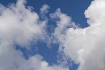 Naklejka na ściany i meble backgraund of clouds. blue sky in sunny day