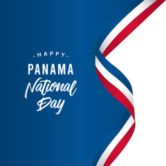 Happy Panama National Day Vector Template Design Illustration - obrazy, fototapety, plakaty