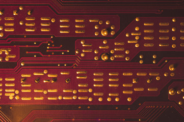 Electronic circuit board abstract background. computer motherboard close up. micro elements of...
