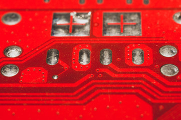 Electronic circuit board abstract background. computer motherboard close up. micro elements of...