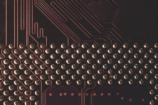 Electronic circuit board abstract background. computer motherboard close up. micro elements of computer. Intelligent technology